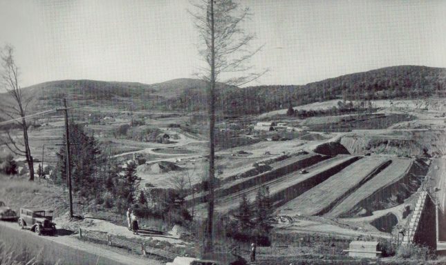 View of core wall construction. (Colchester Historical Society)