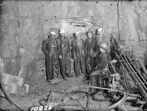 Drilling bedrock for Pepacton Reservoir. (Colchester Historical Society)